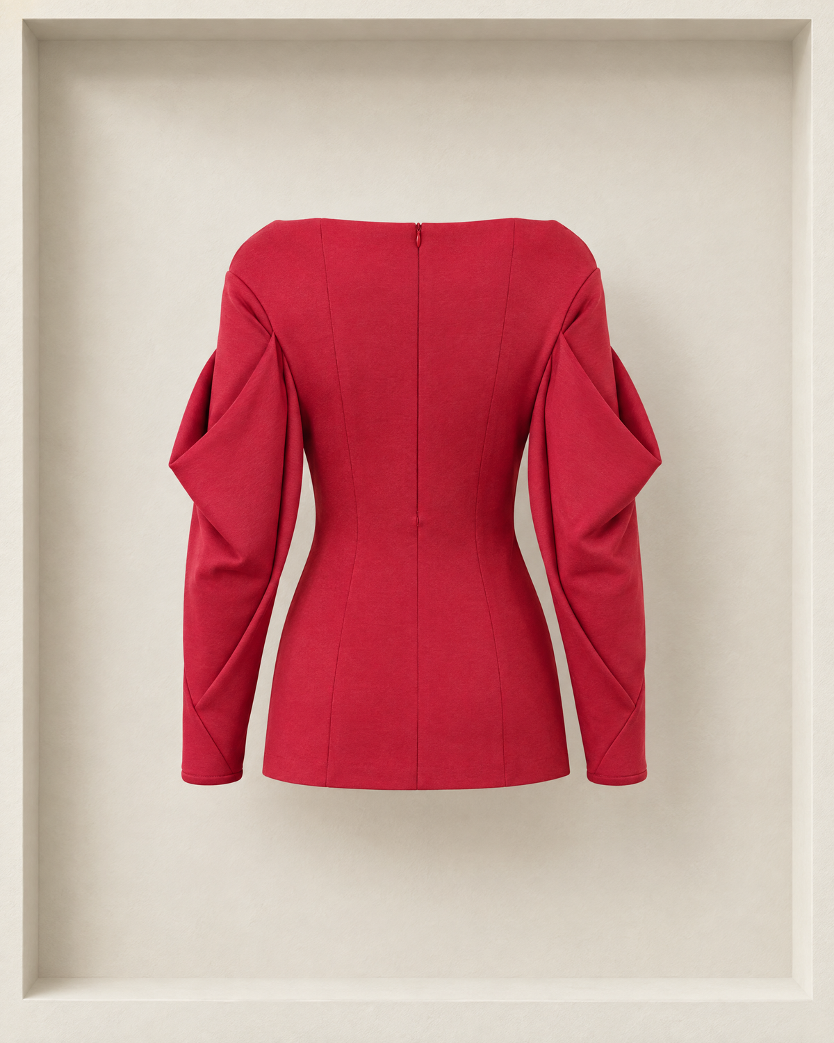 Andre Top in burgundy, back view — centre-back zip [Burgundy]